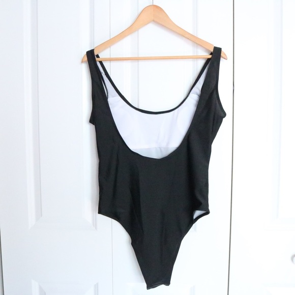 Black Open Back One Piece Swimsuit NWT - Picture 2 of 5